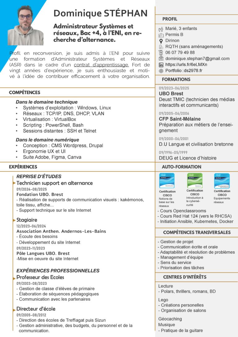 CV Stéphan Dominique
